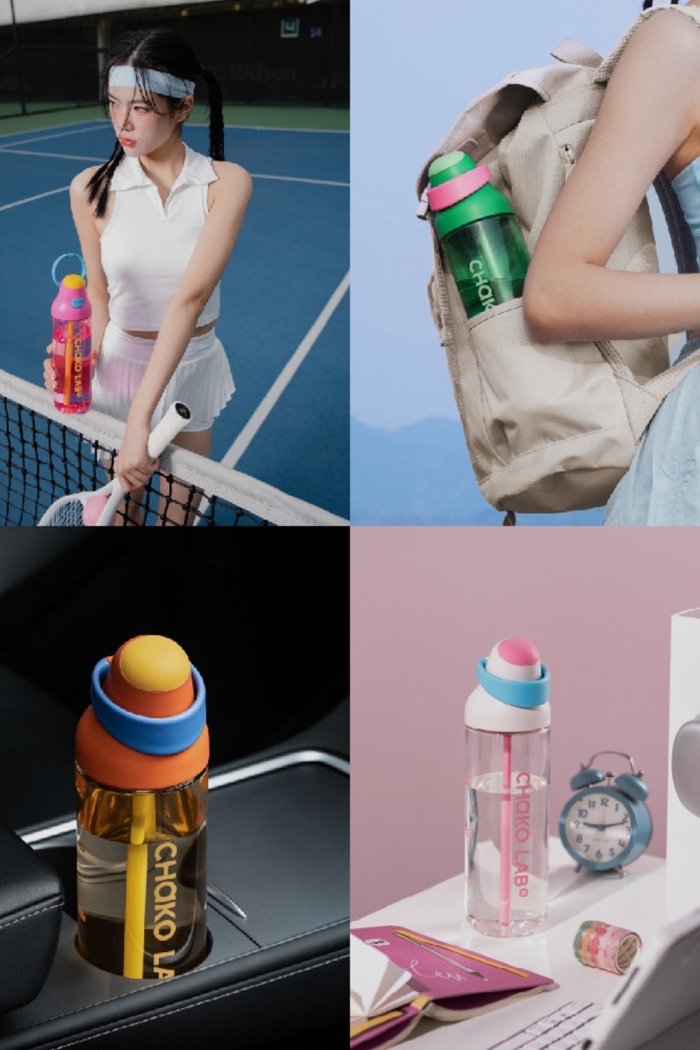 Kada Cup 888ml bottle at the gym, in a bag and on a desk