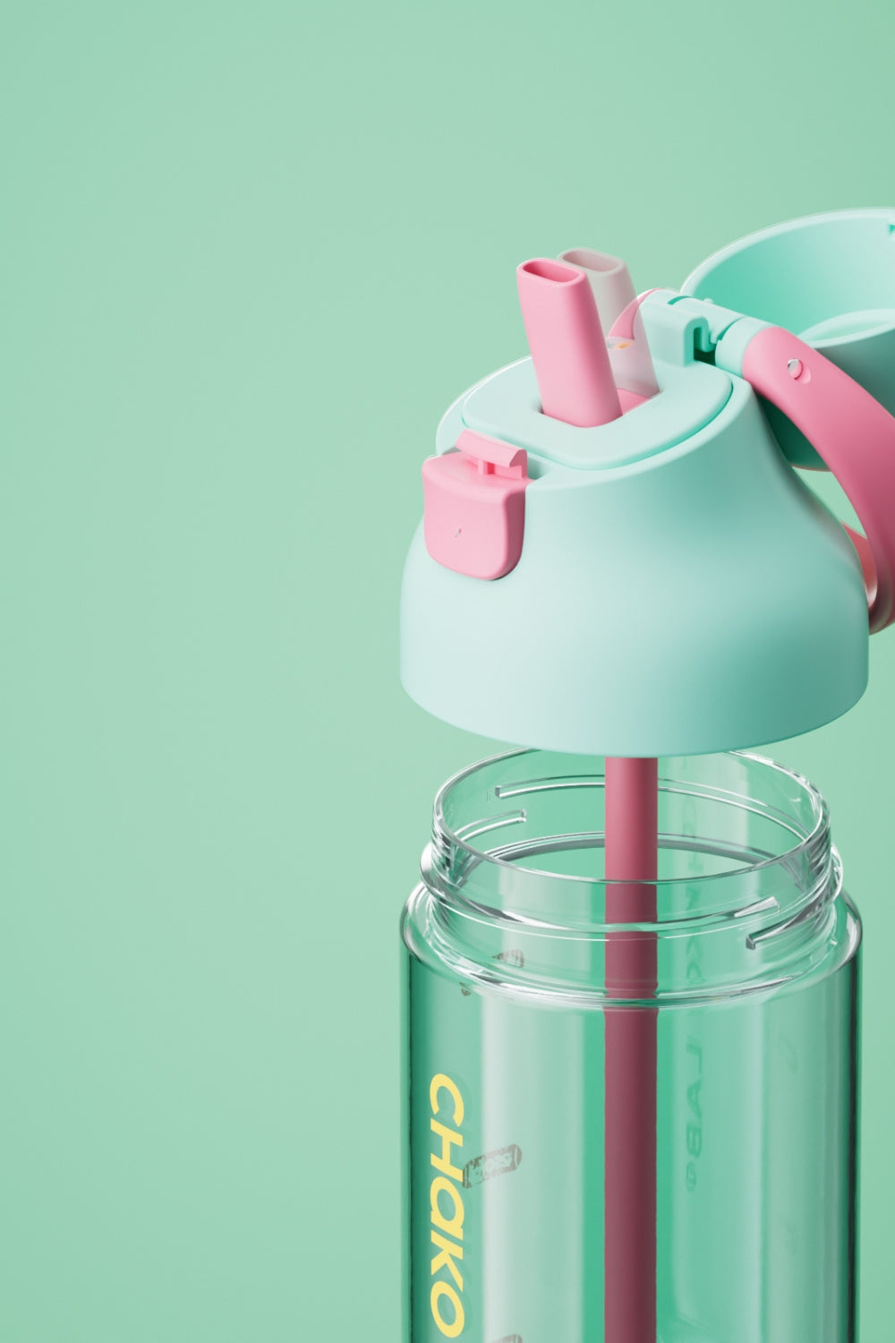 Kada Bottle PPSU mint bottle flip lid and straw detail