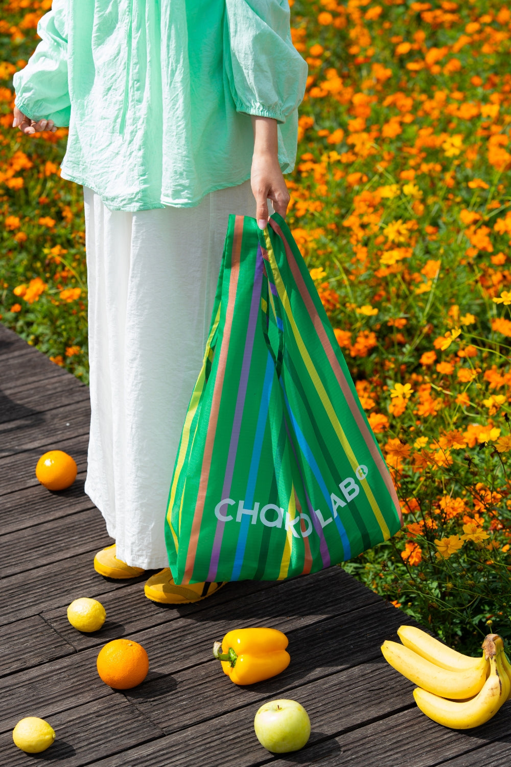 Chako Reusable Bag Fruit Market print detail